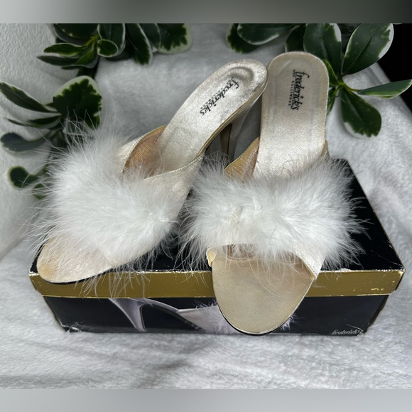 NWOT Vintage ✨Fredericks of Hollywood✨Marabou Slippers Size 6 - Picture 4 of 12
